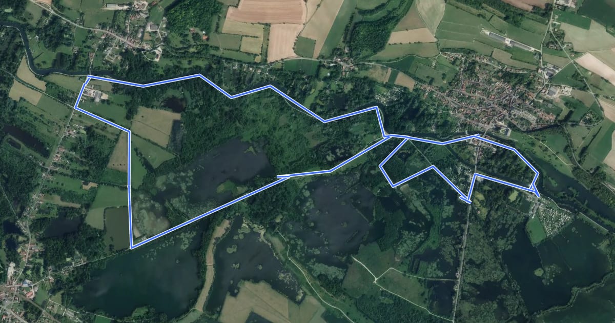 Маршрут Les Bords de Somme на спутниковом снимке