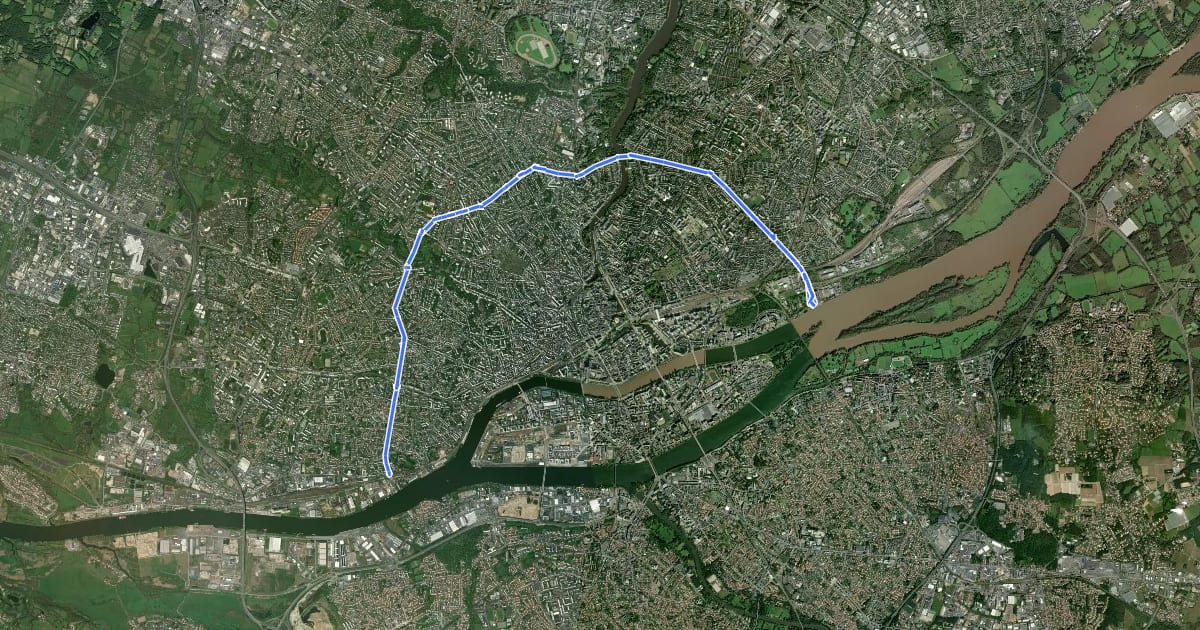 Маршрут Les boulevards de ceinture на спутниковом снимке
