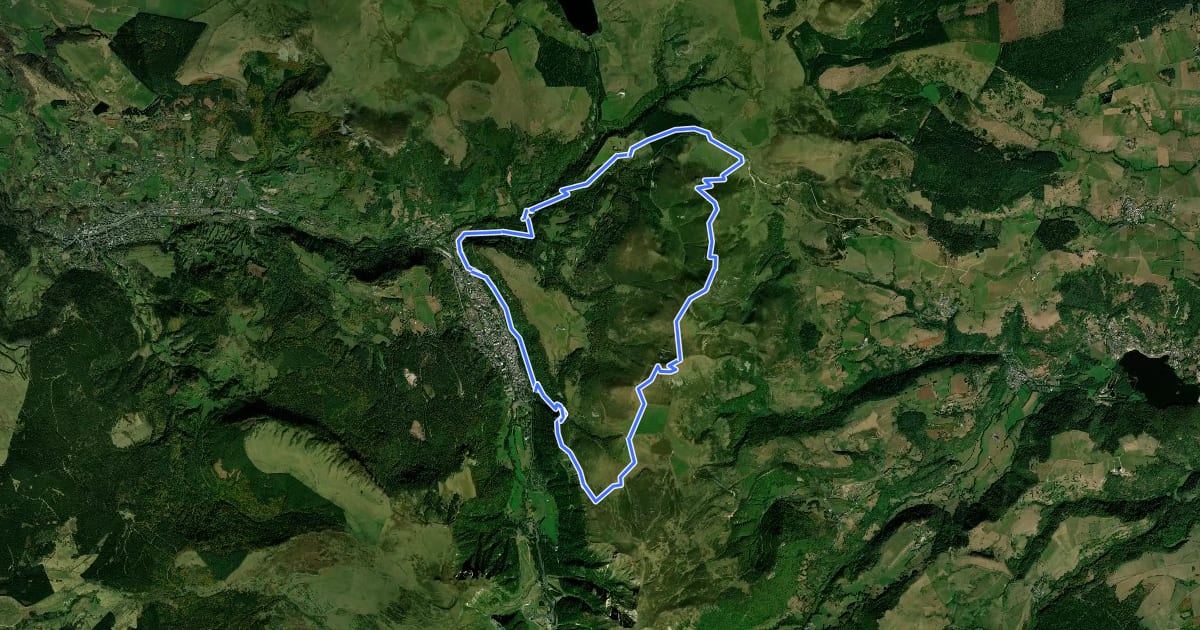 Маршрут Les Cascades на спутниковом снимке