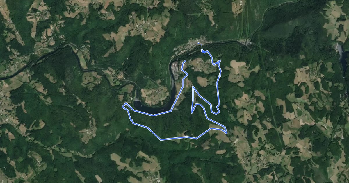 Маршрут Les Cascades perdues на спутниковом снимке
