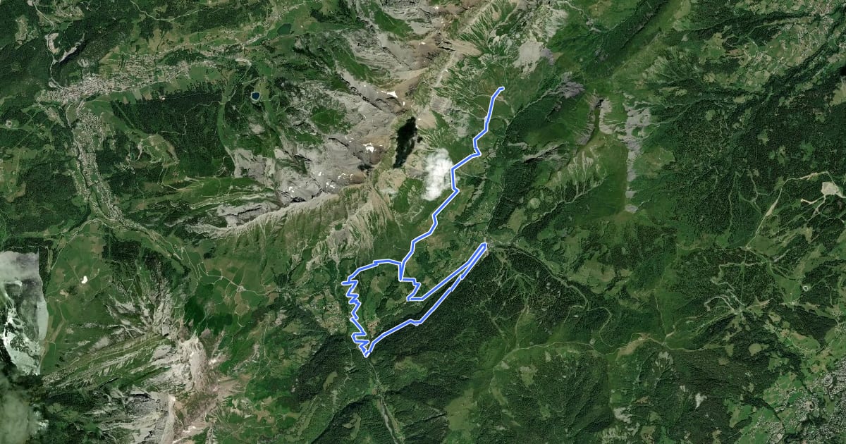Маршрут Les Chalets de Pétetruy на спутниковом снимке