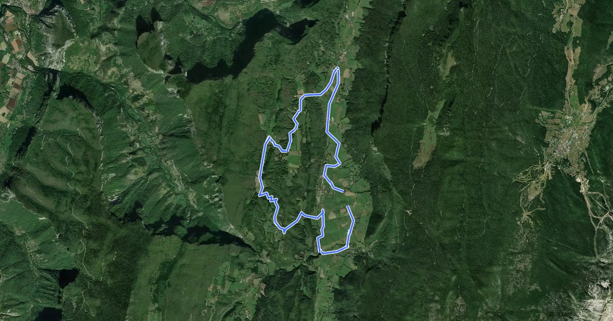 Маршрут Les charbonniers du Vercors на спутниковом снимке