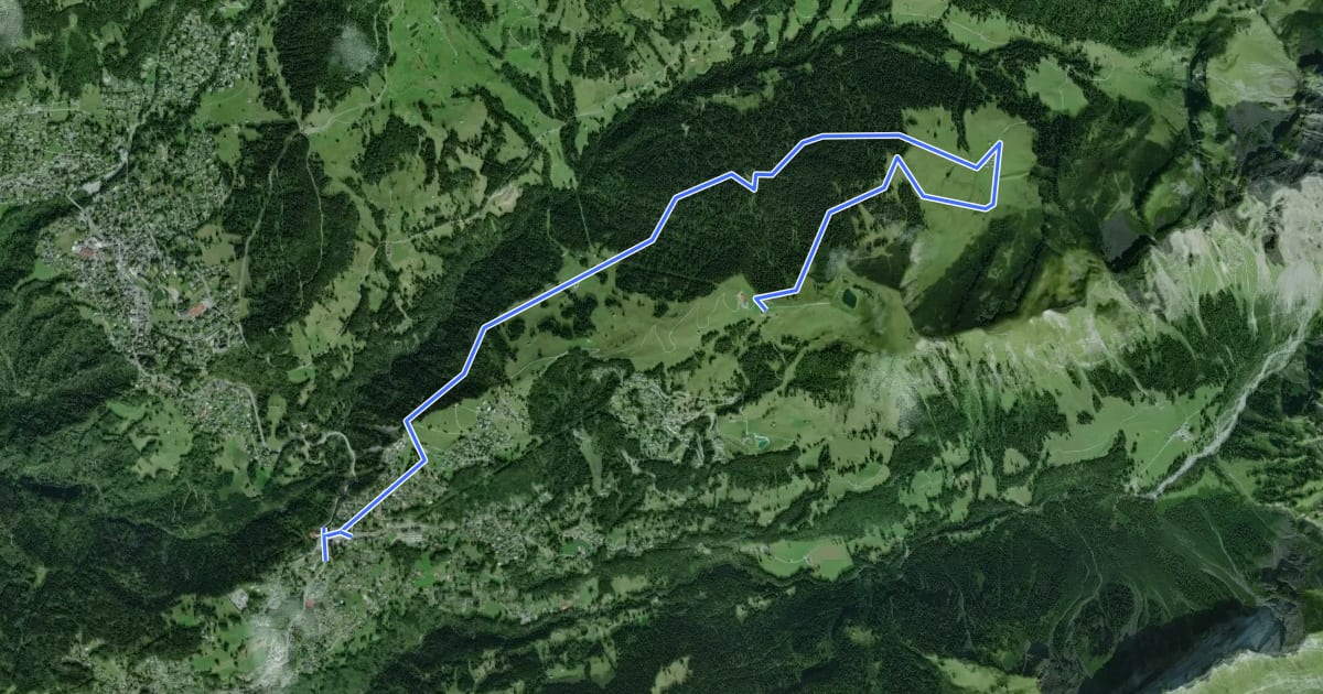 Маршрут Les Chaux - Taveyanne - Barboleuse на спутниковом снимке