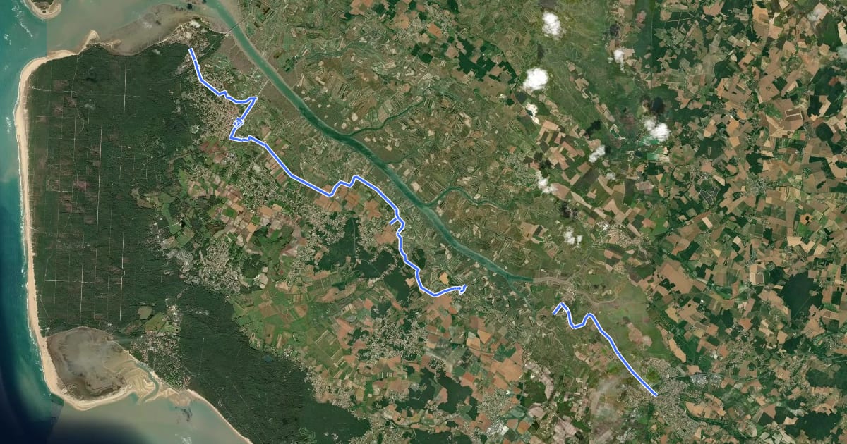 Маршрут Les Chemins de la Seudre на спутниковом снимке