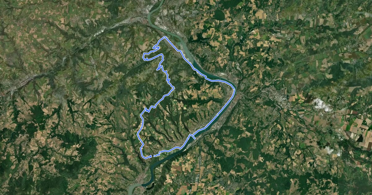 Маршрут Les circuits VTT du Pays Viennois nº2 на спутниковом снимке