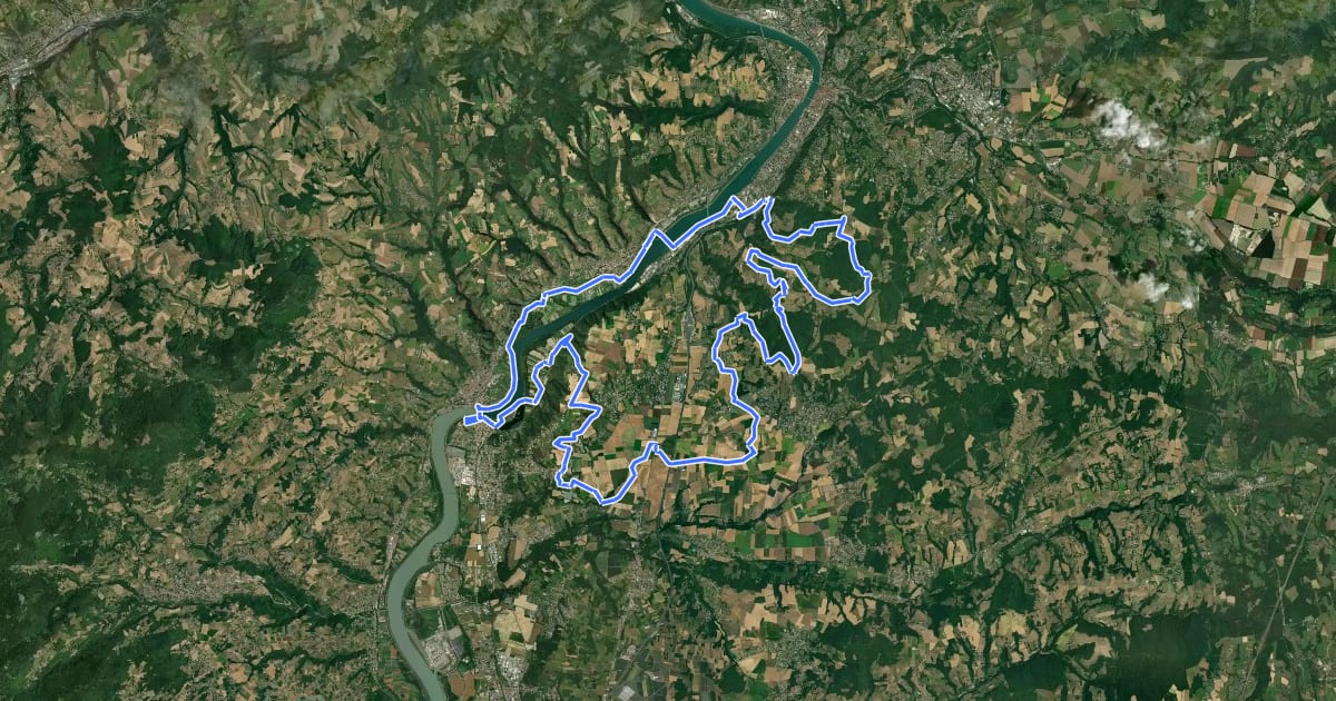 Маршрут Les circuits VTT du Pays Viennois nº3 на спутниковом снимке