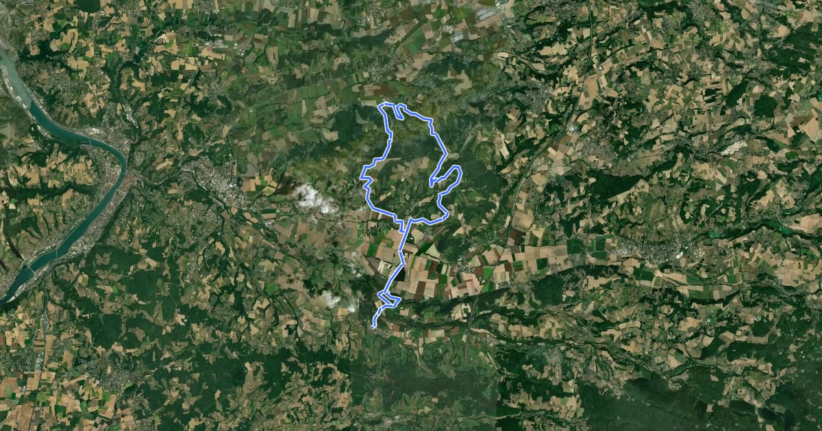 Маршрут Les circuits VTT du Pays Viennois n°6 на спутниковом снимке