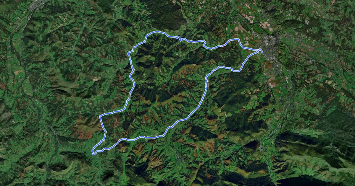 Маршрут Les collines du Pays Basque (Oloron-Montory) на спутниковом снимке