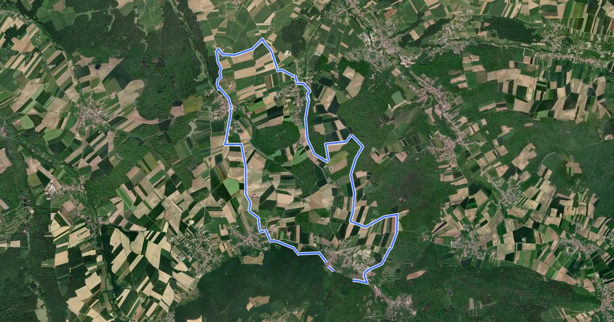 Маршрут Les contreforts du Jura на спутниковом снимке