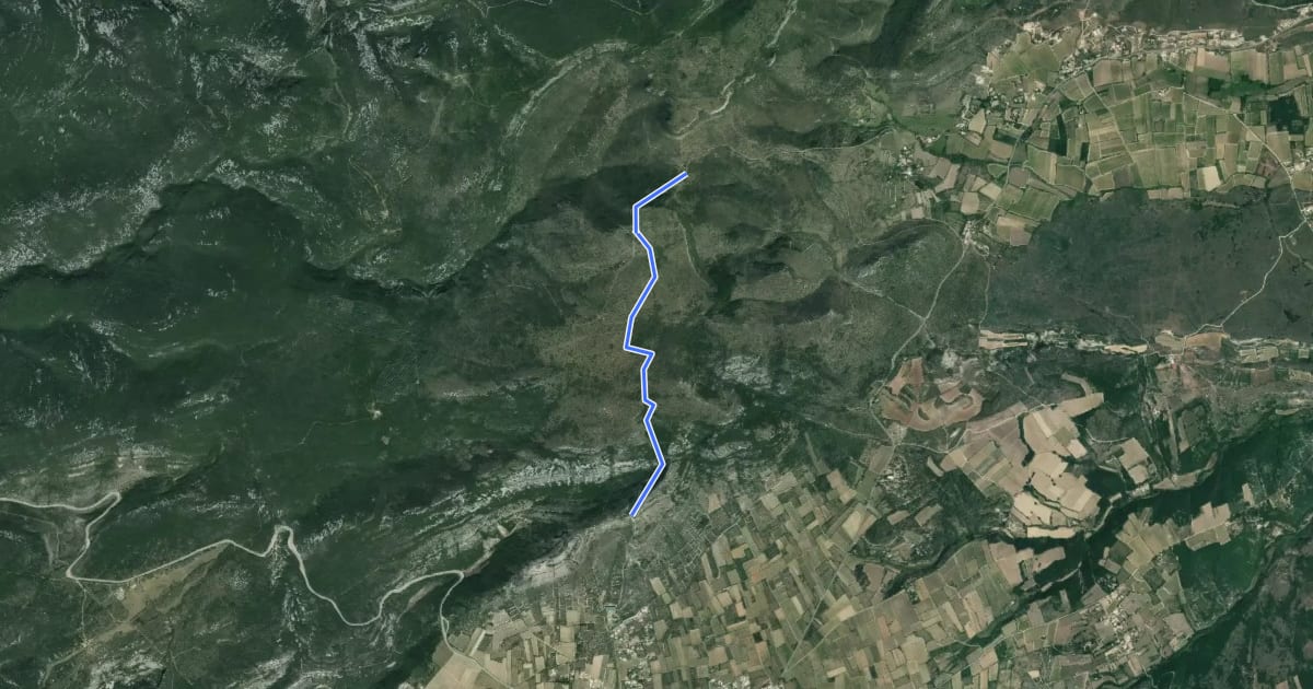 Маршрут Les Costes 1 - Col d'Eyrole на спутниковом снимке