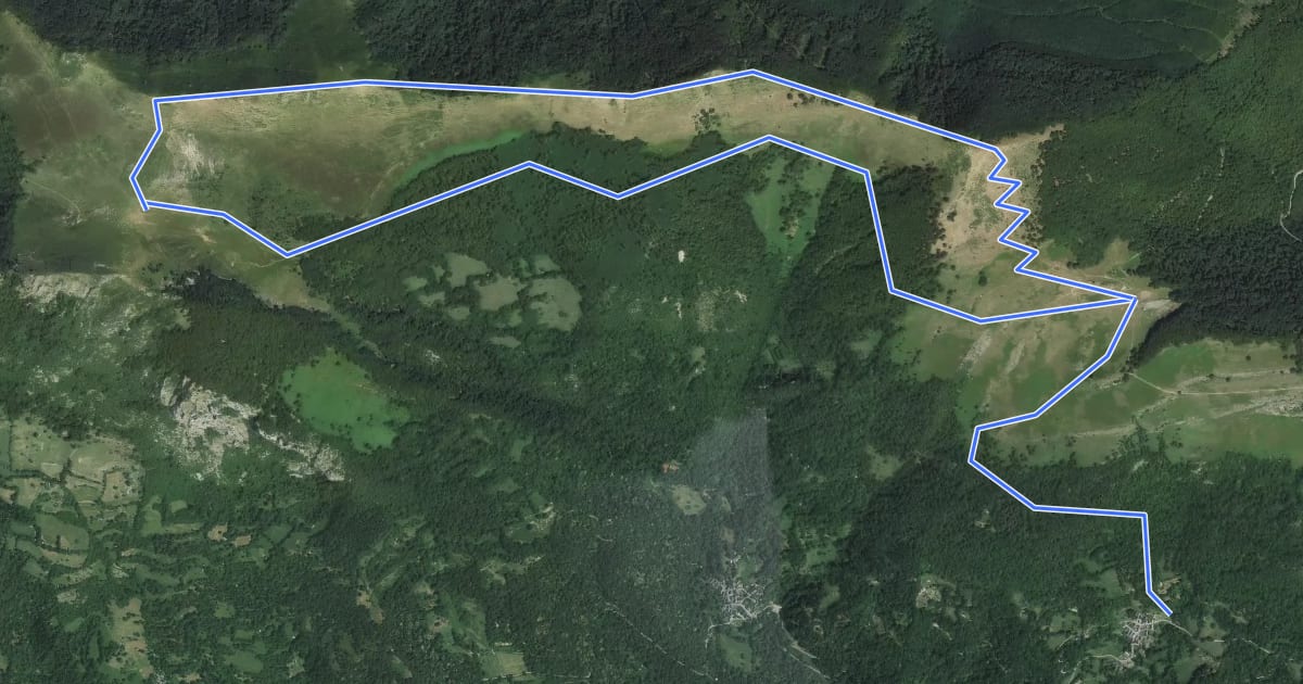 Маршрут Les crêtes de la Vallée du Biros на спутниковом снимке