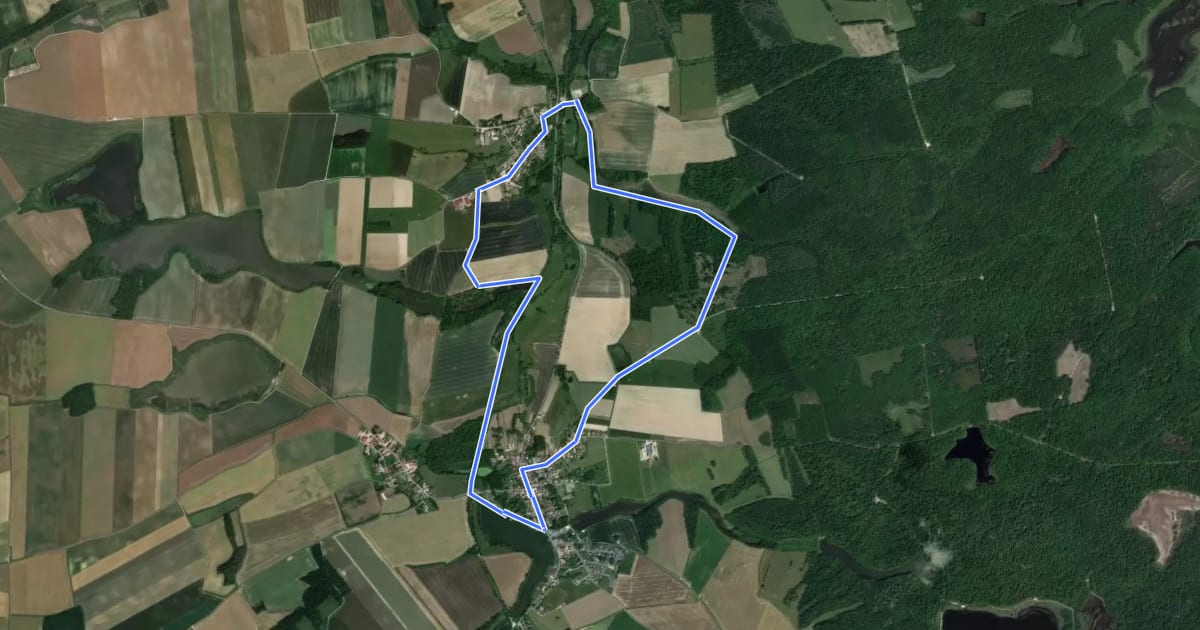 Маршрут Les Etangs de Givry на спутниковом снимке