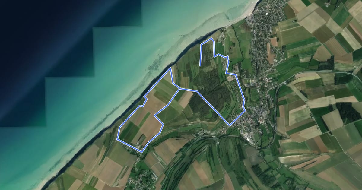 Маршрут Les Falaises de Criel-sur-Mer на спутниковом снимке