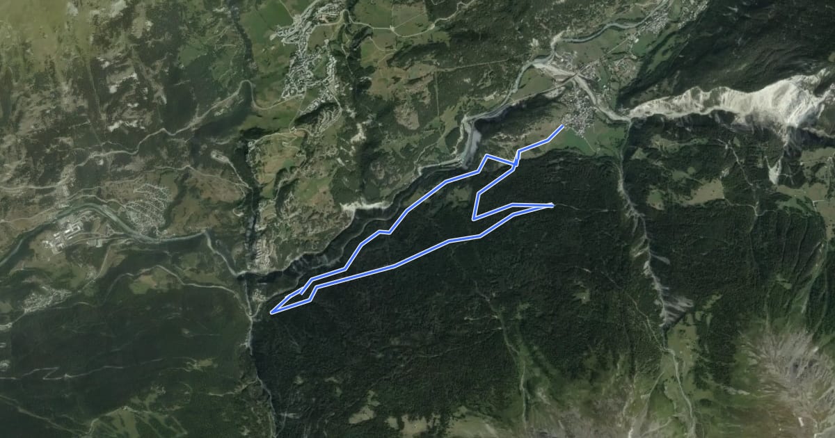 Маршрут Les Forts de l'Esseillon на спутниковом снимке