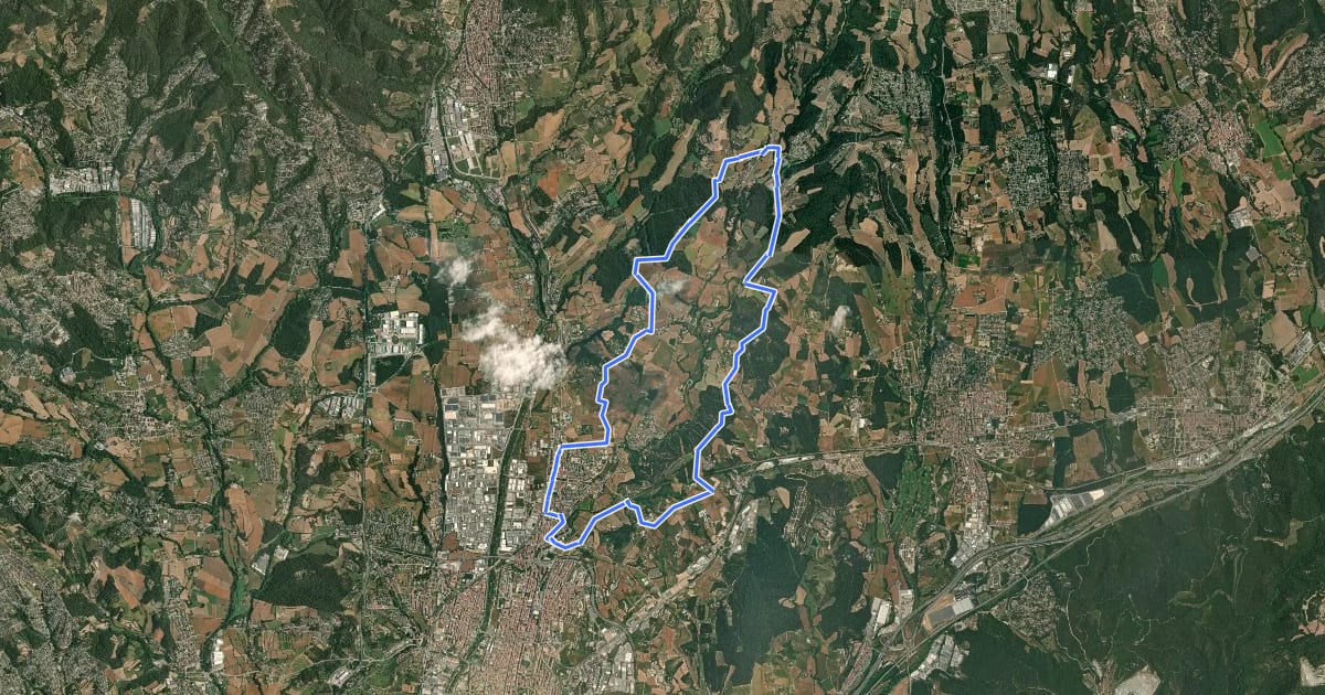 Маршрут Les Franqueses del Vallès на спутниковом снимке