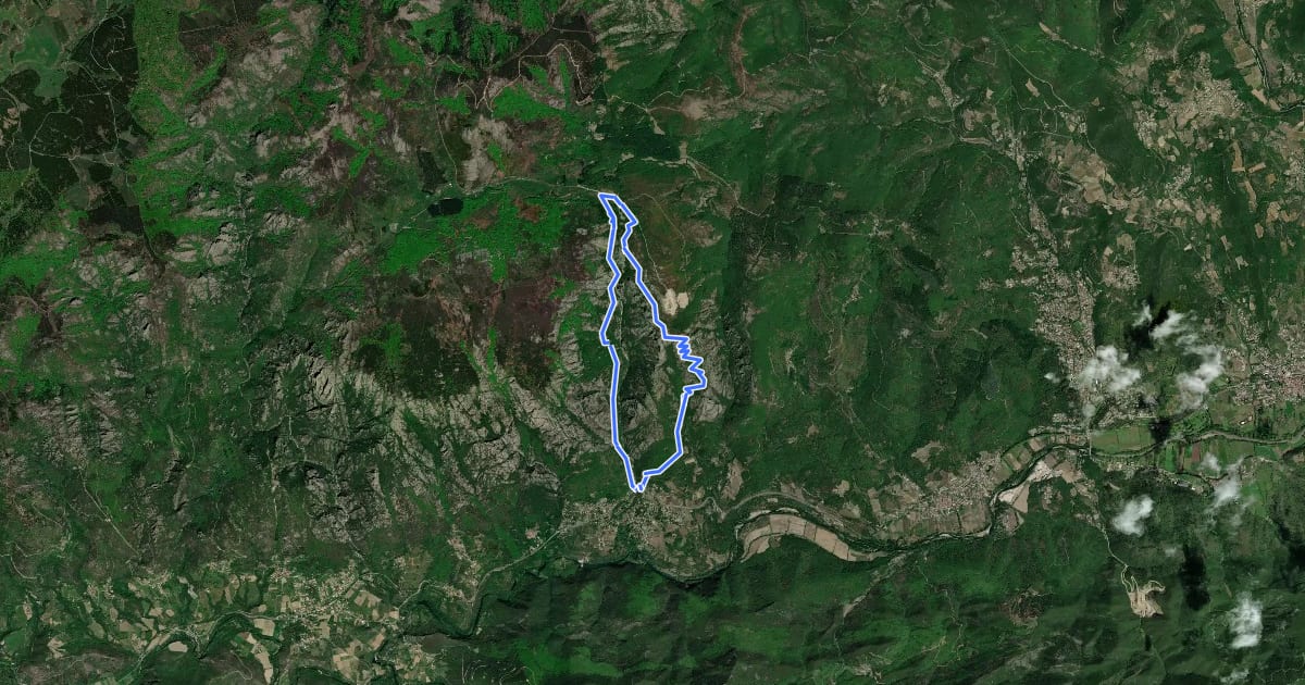 Маршрут Les Gorges de Colombieres на спутниковом снимке