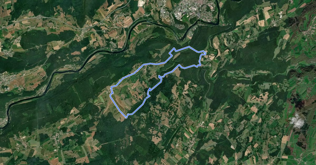 Маршрут Les Gorges de l'Audeux на спутниковом снимке