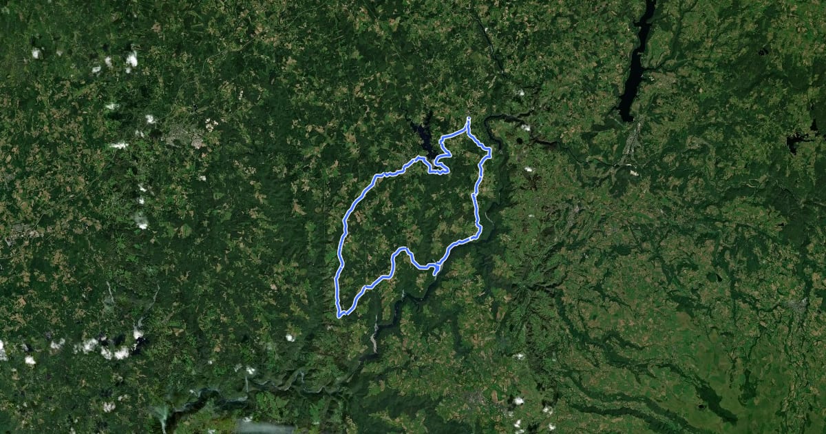 Маршрут Les Gorges de la Haute Dordogne на спутниковом снимке