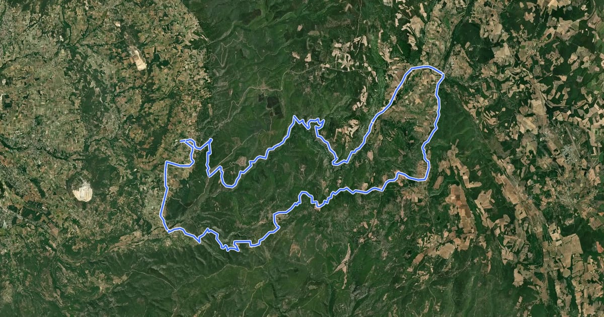 Маршрут Les Gorges de la Nesque на спутниковом снимке