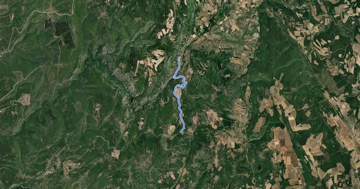 Маршрут Les Gorges de la Nesque (variante) на спутниковом снимке