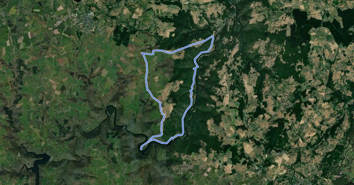 Маршрут Les Gorges de la Sioule на спутниковом снимке