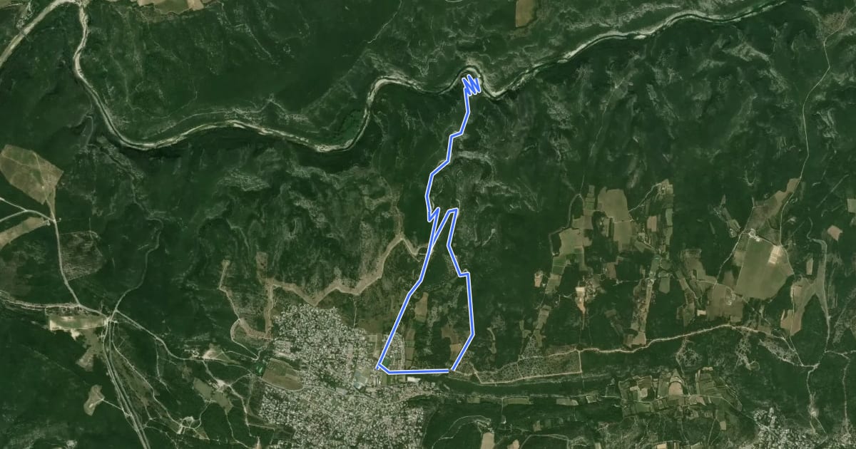 Маршрут Les Gorges du Gardon на спутниковом снимке
