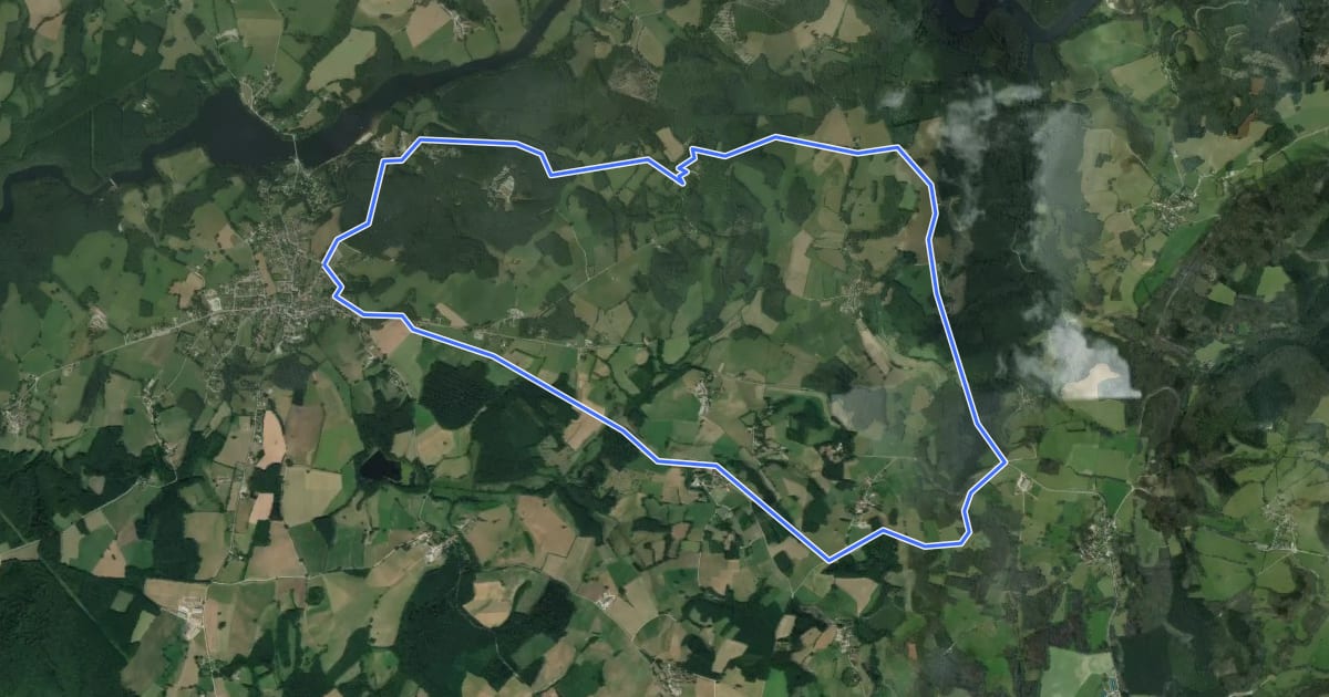 Маршрут Les Hauts de Bujaleuf на спутниковом снимке