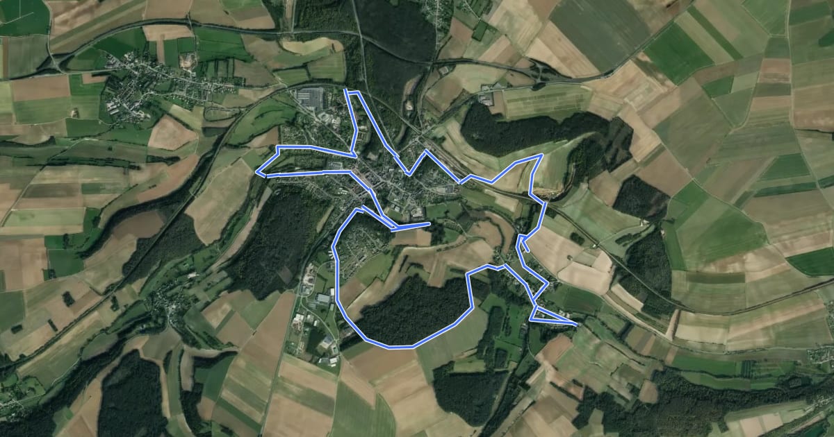 Маршрут Les Hauts de Poix на спутниковом снимке