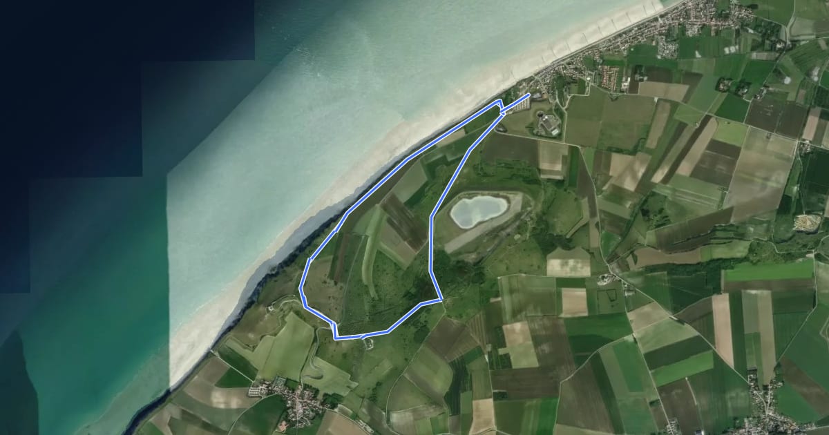 Маршрут Les Hauts de Sangatte на спутниковом снимке