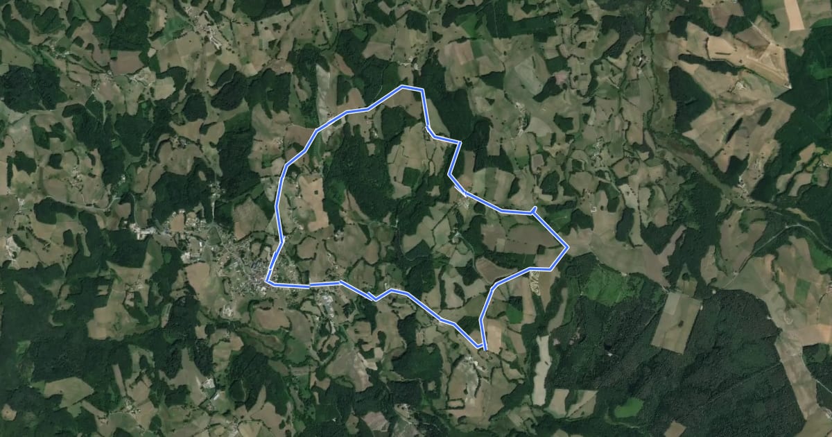 Маршрут Les Hauts de Sousceyrac на спутниковом снимке