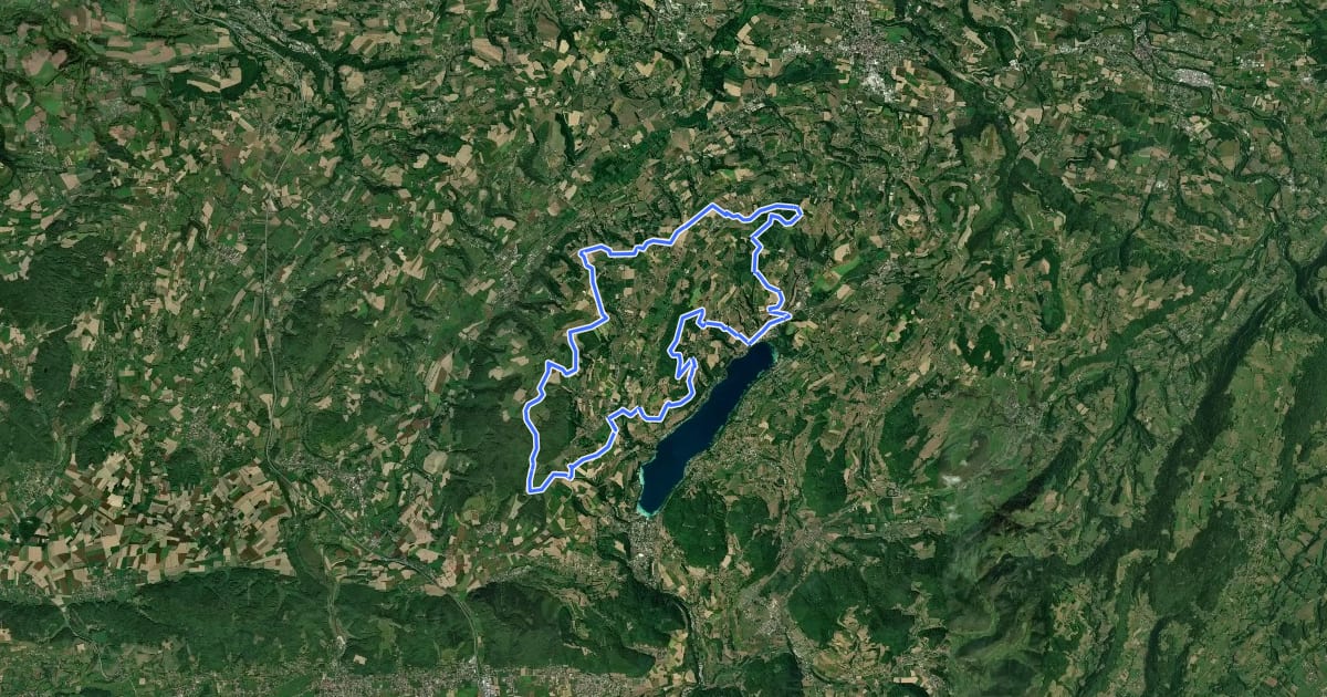 Маршрут Les Hauts du lac de Paladru на спутниковом снимке