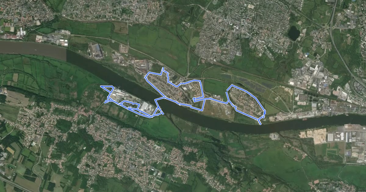 Маршрут Les Iles d'Indre на спутниковом снимке