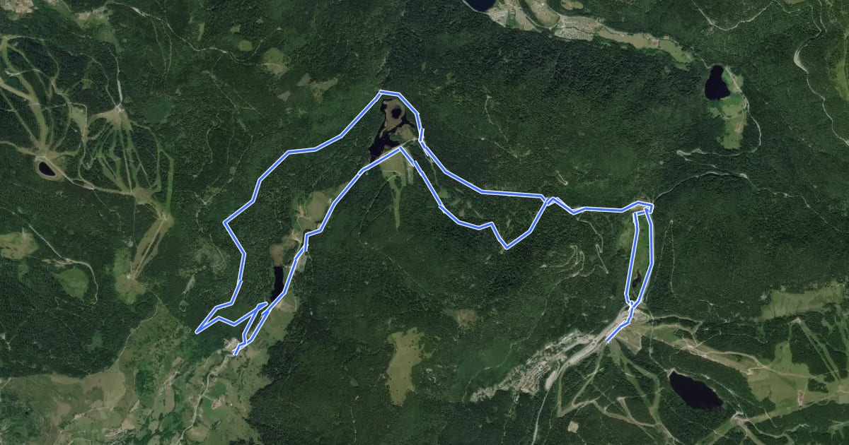 Маршрут Les Lacs du Chajoux Vert на спутниковом снимке