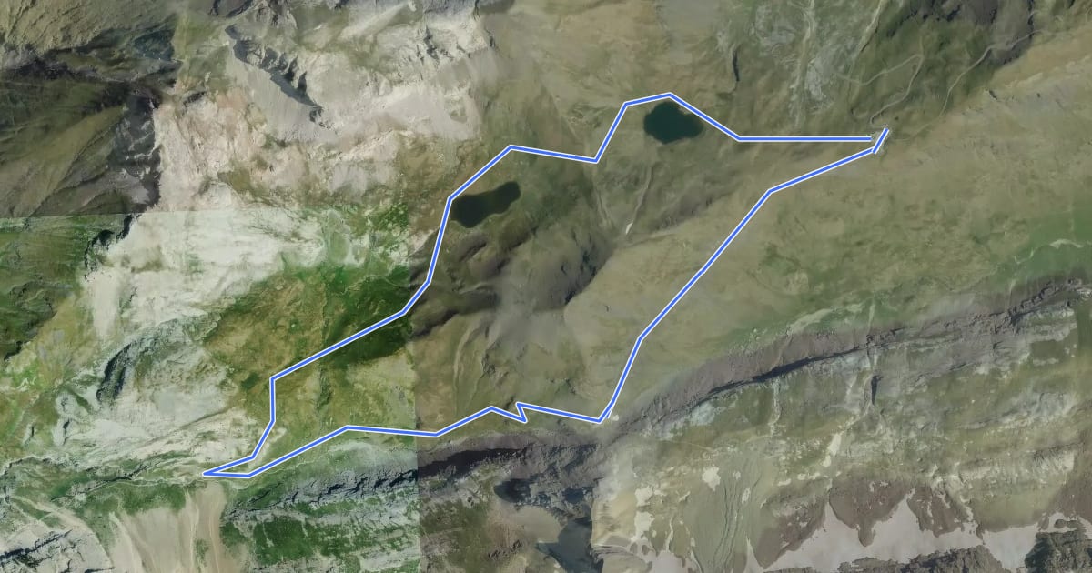 Маршрут Les Lacs près du Col des Espécières на спутниковом снимке