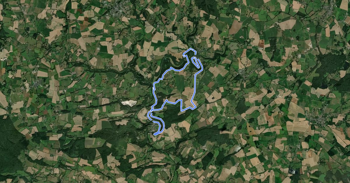 Маршрут Les méandres de la Sarthe на спутниковом снимке