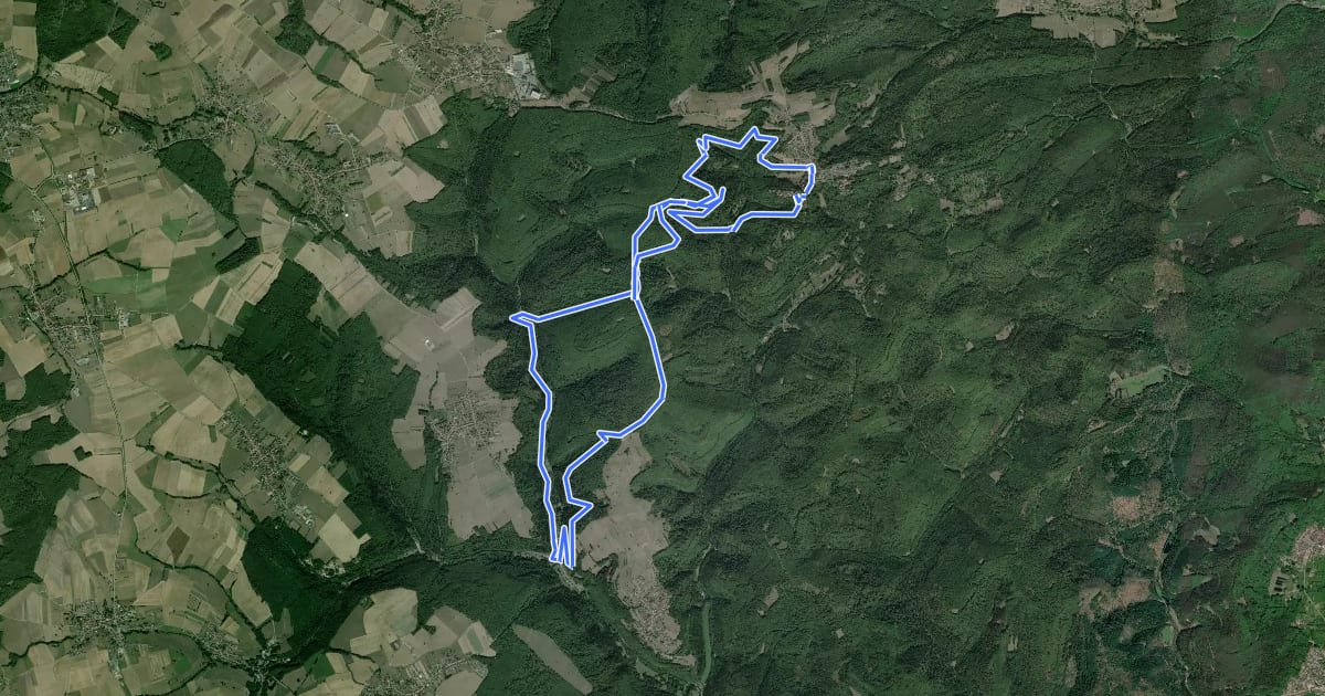 Маршрут Les maisons des rochers на спутниковом снимке