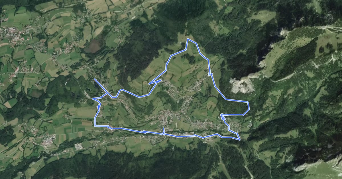 Маршрут Les Monts de Gavot на спутниковом снимке