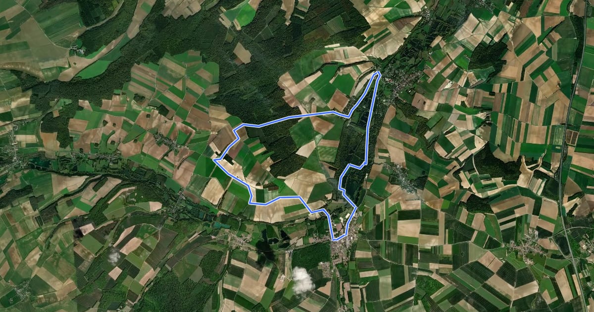 Маршрут Les Monts de Velennes на спутниковом снимке