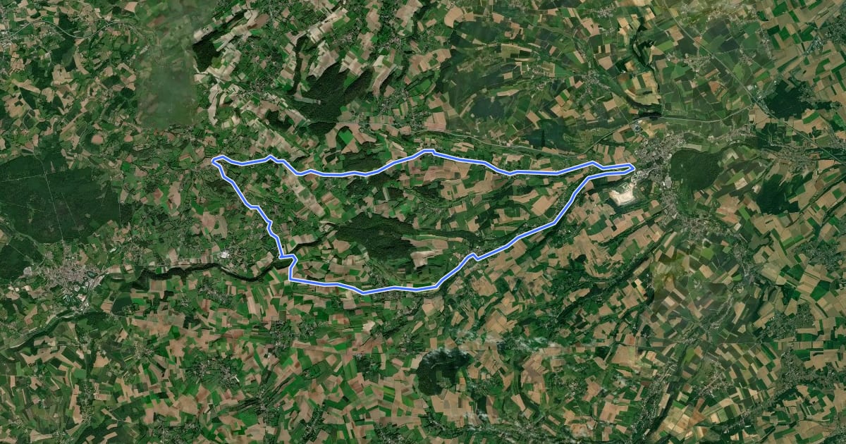 Маршрут Les Monts et les Vallées на спутниковом снимке