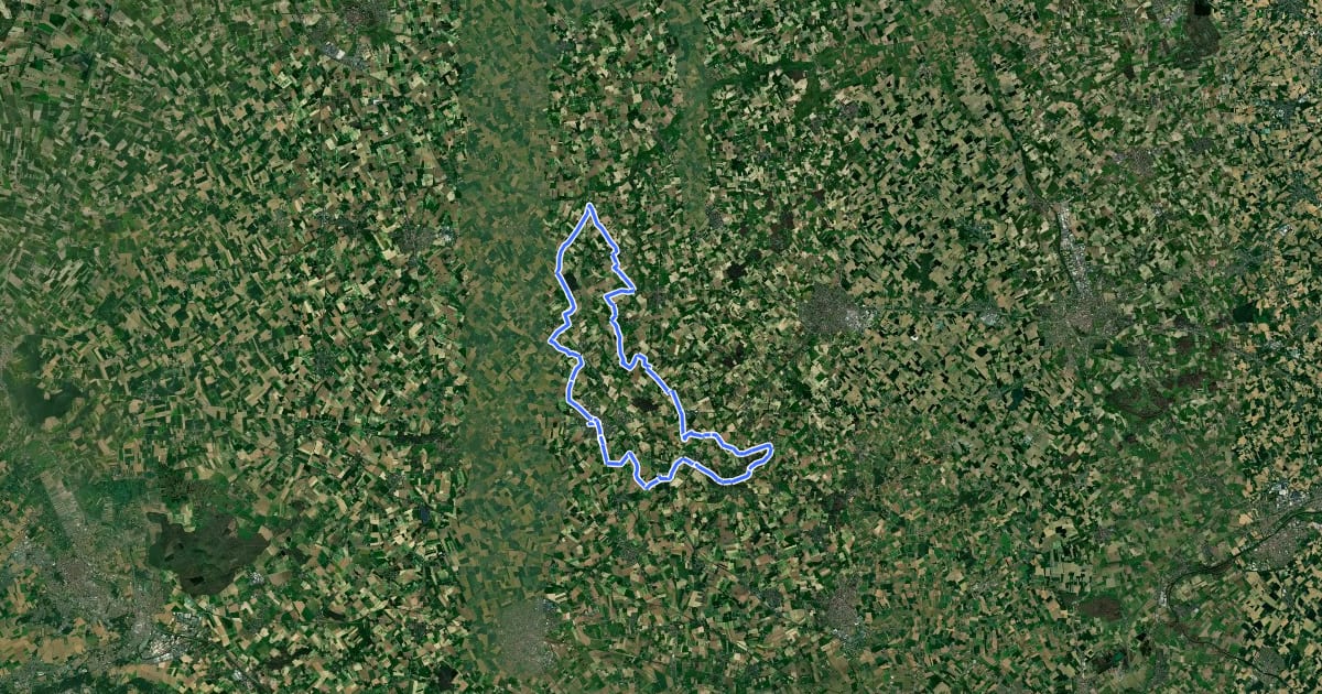 Маршрут Les Moulins de Flandre n°2 (Facettes du Nord Côté Vélo) на спутниковом снимке