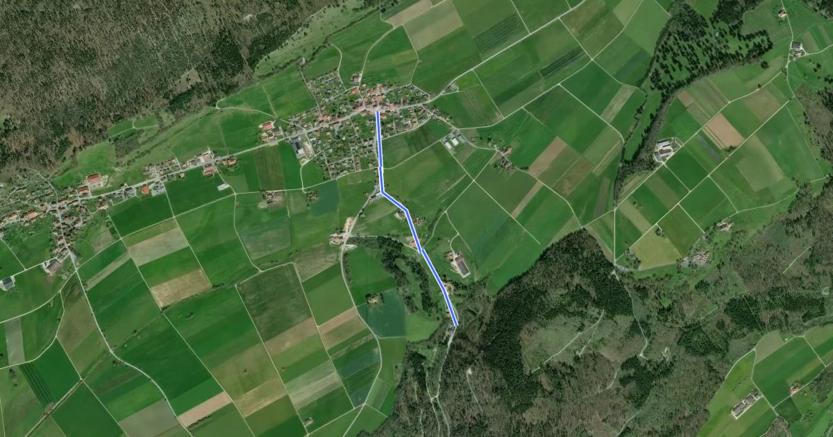 Маршрут Les Moulins - Lamboing на спутниковом снимке