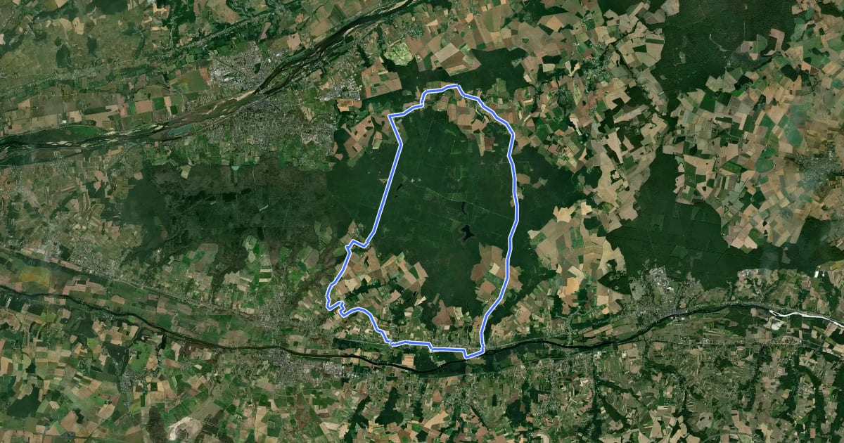 Маршрут Les Murmures de la Forêt на спутниковом снимке