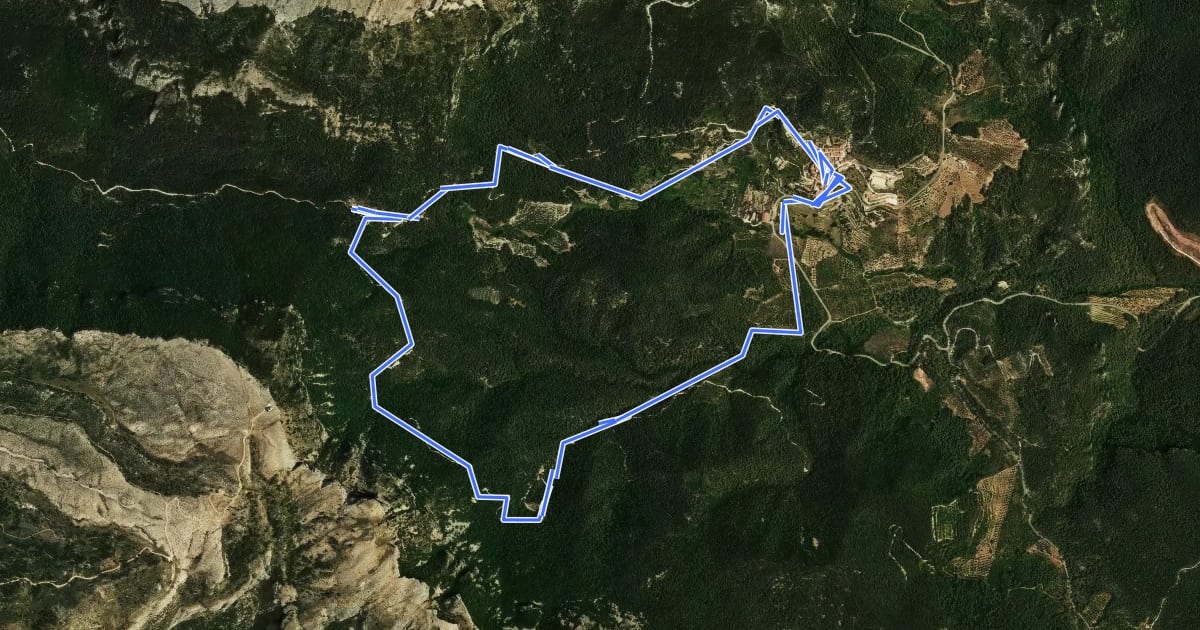Маршрут Les obagues de la Serra. Colldejou на спутниковом снимке