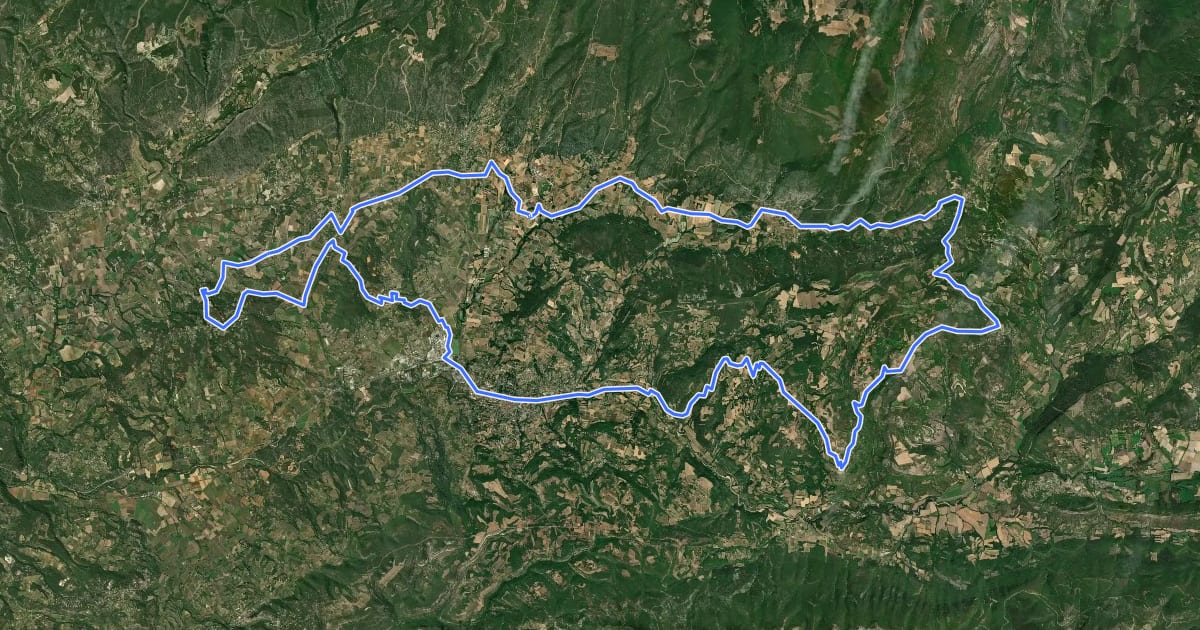 Маршрут Les Ocres à Vélo (itinéraire orange) на спутниковом снимке