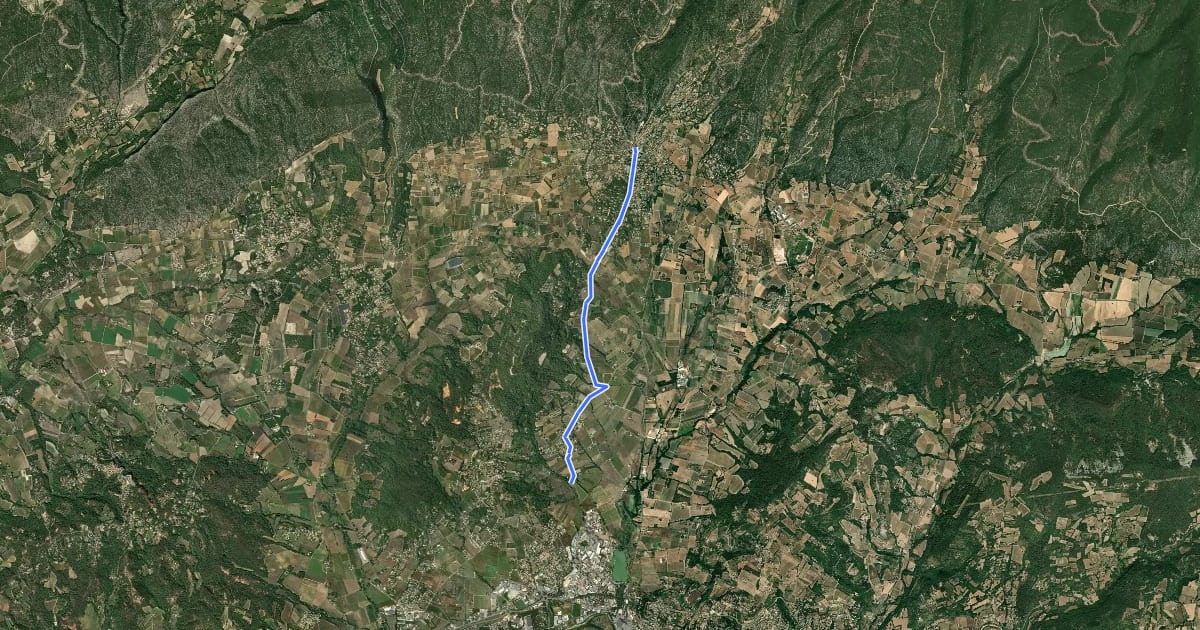Маршрут Les Ocres à Vélo (laison St-Saturnin-les-Apt) на спутниковом снимке