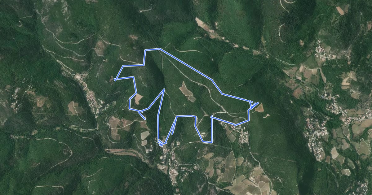 Маршрут Les Orgues de Taussac на спутниковом снимке