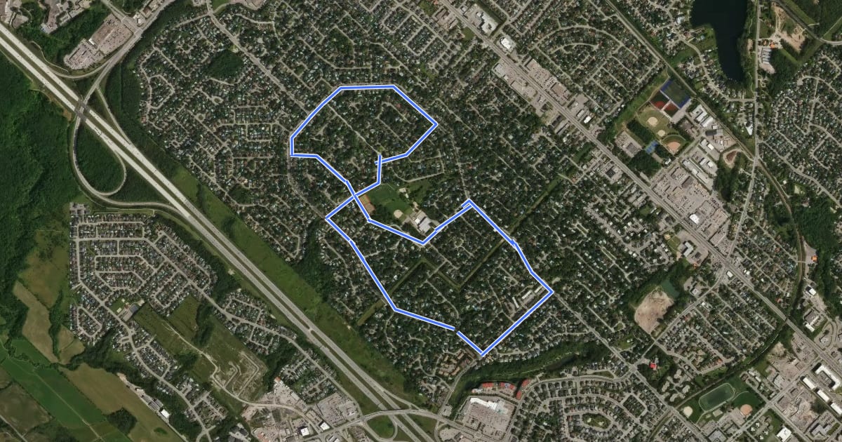 Маршрут Les parcours Boomerang на спутниковом снимке