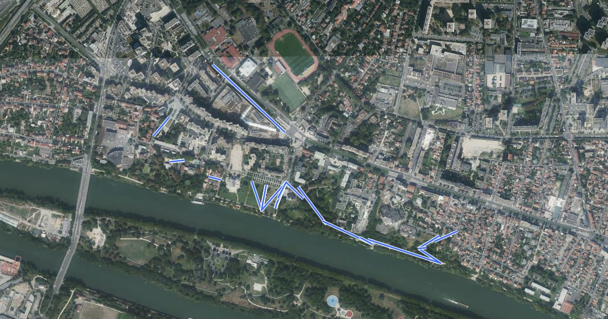 Маршрут Les Parcs (Circuit Sud) на спутниковом снимке