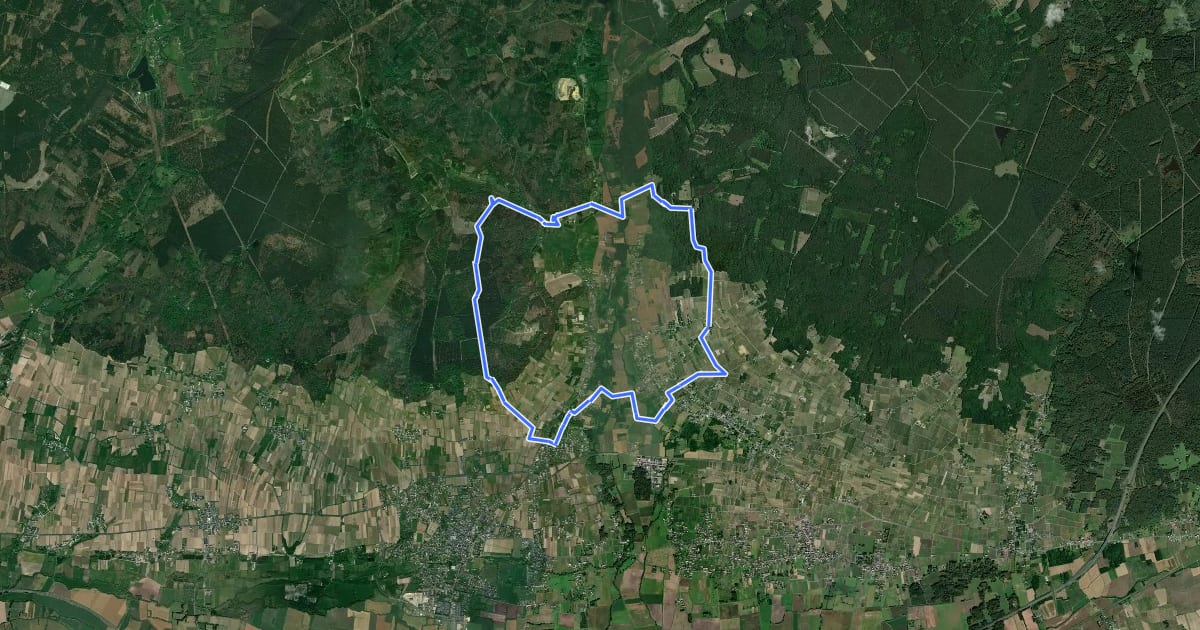 Маршрут Les Perrières de Grand Mont - Bourgueil - Benais на спутниковом снимке