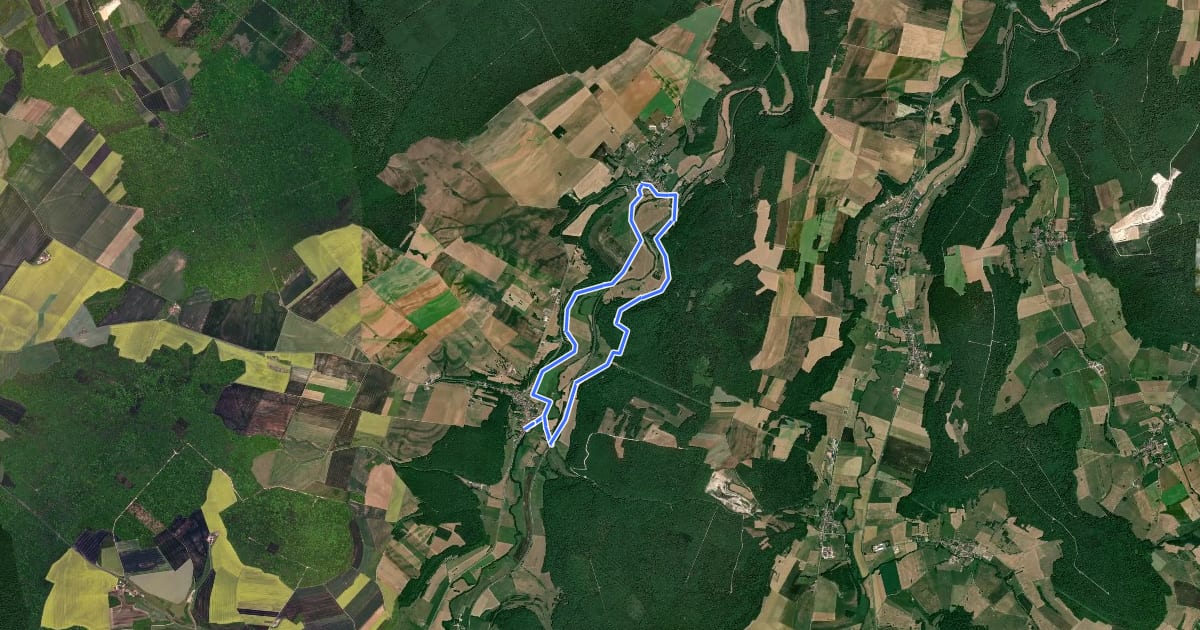 Маршрут Les Ponts на спутниковом снимке